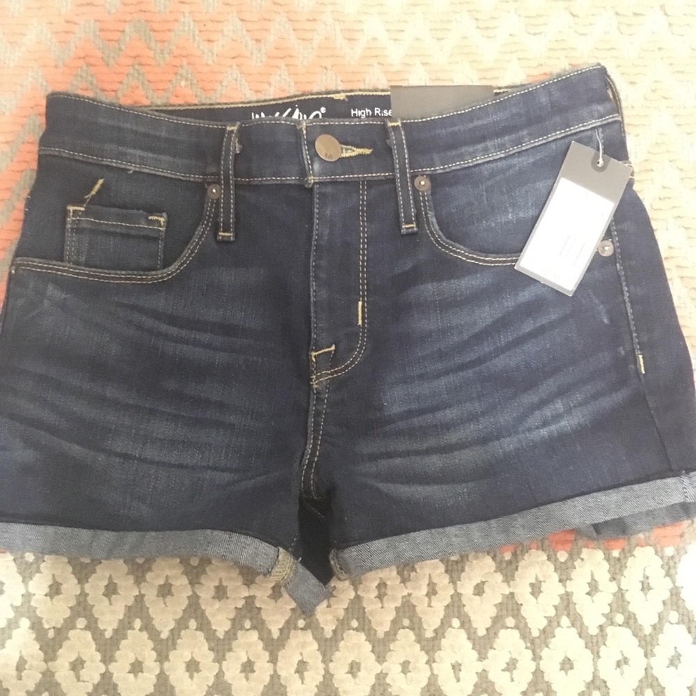 Dark wash high rise jean shorts Target